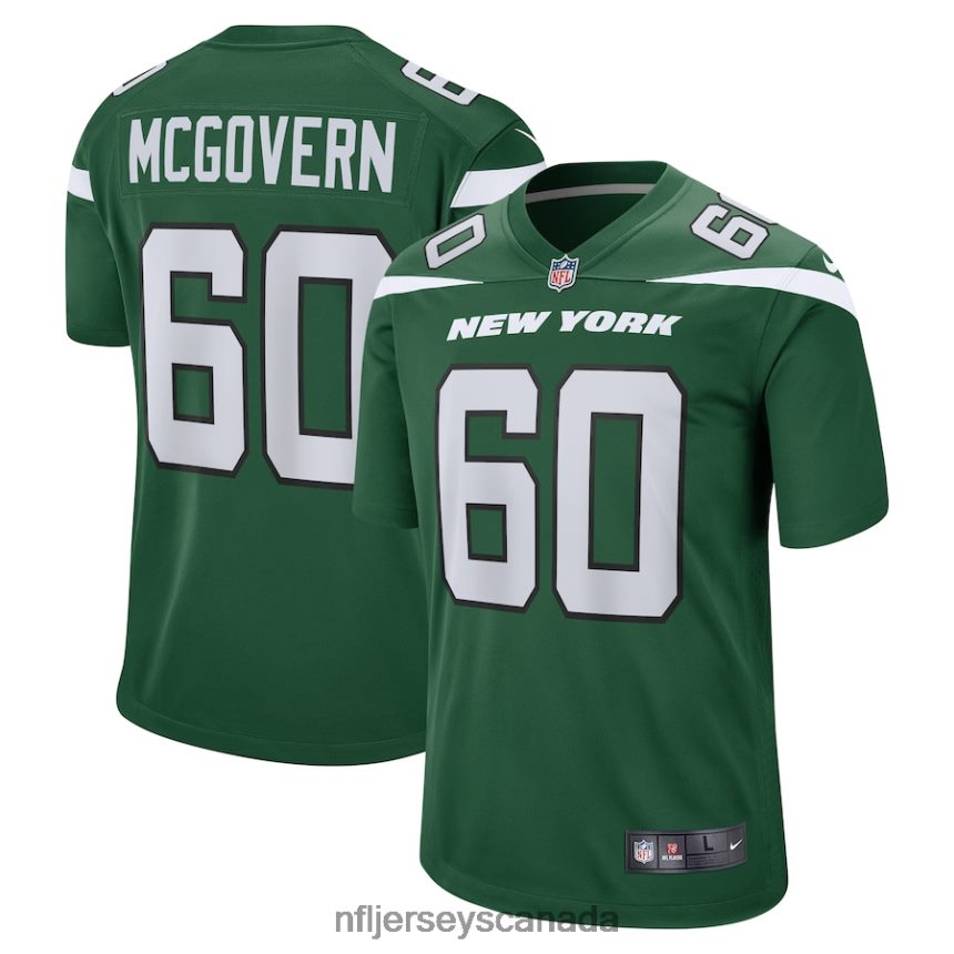 Men New York Jets Connor McGovern Nike Gotham Green Game Jersey Clothing NFL TBXFR64729