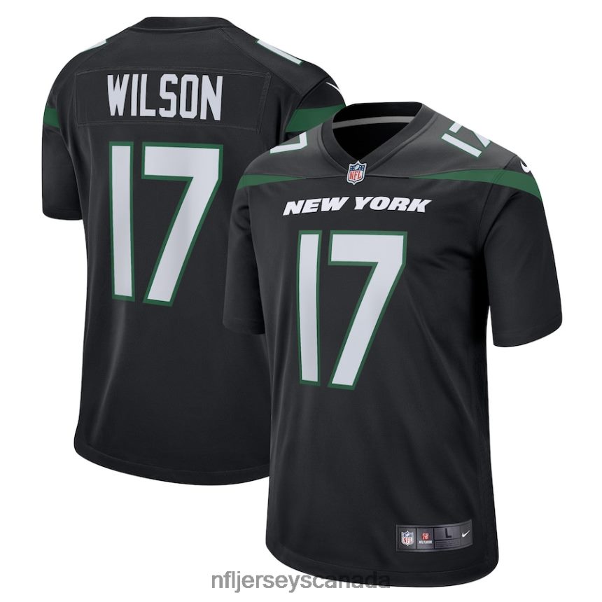 Men New York Jets Garrett Wilson Nike Stealth Black Alternate Game Player Jersey Clothing NFL TBXFR649