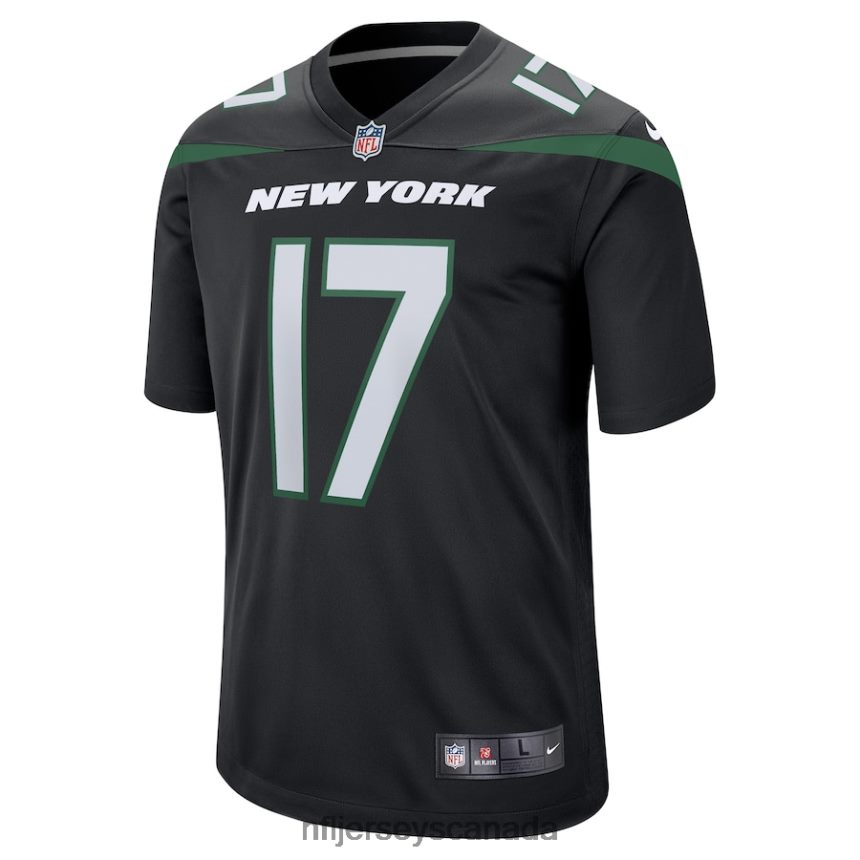 Men New York Jets Garrett Wilson Nike Stealth Black Alternate Game Player Jersey Clothing NFL TBXFR649