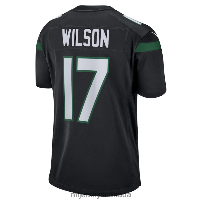 Men New York Jets Garrett Wilson Nike Stealth Black Alternate Game Player Jersey Clothing NFL TBXFR649