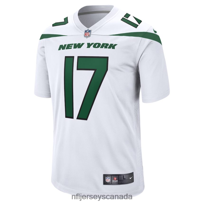 Men New York Jets Garrett Wilson Nike White Game Player Jersey Clothing NFL TBXFR6137