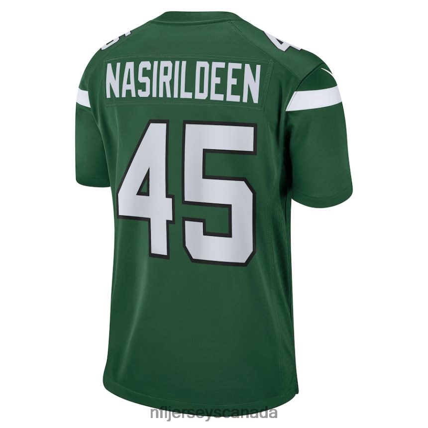Men New York Jets Hamsah Nasirildeen Nike Gotham Green Game Jersey Clothing NFL TBXFR65829