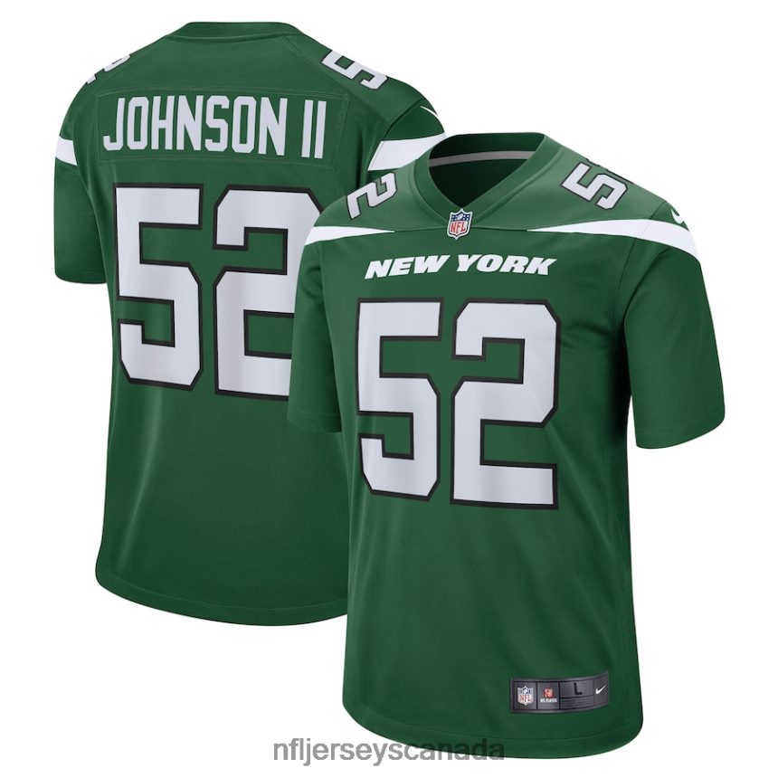 Men New York Jets Jermaine Johnson II Nike Green Player Game Jersey Clothing NFL TBXFR63129