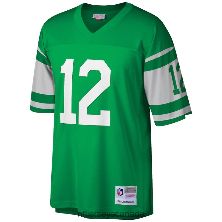 Men New York Jets Joe Namath Mitchell  Ness Green Big  Tall 1968 Retired Player Replica Jersey Clothing NFL TBXFR61644