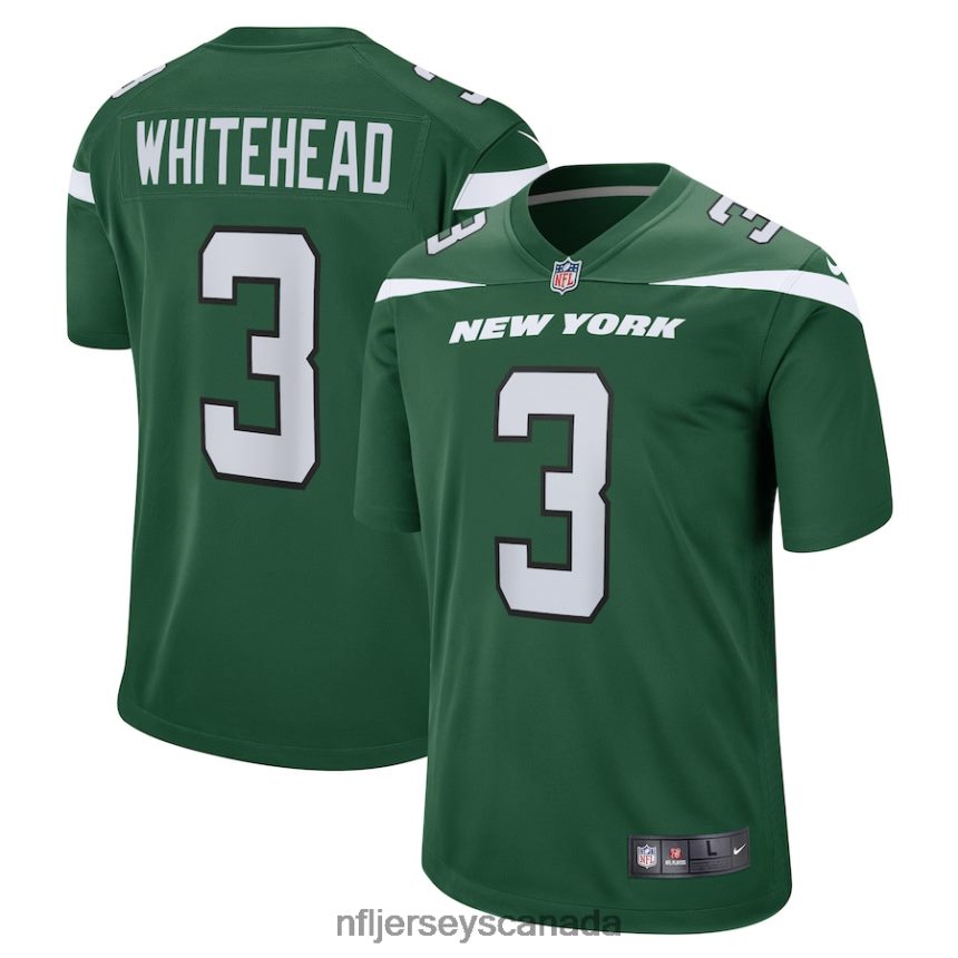 Men New York Jets Jordan Whitehead Nike Gotham Green Game Player Jersey Clothing NFL TBXFR65665