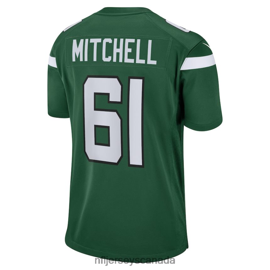 Men New York Jets Max Mitchell Nike Gotham Green Game Player Jersey Clothing NFL TBXFR64363