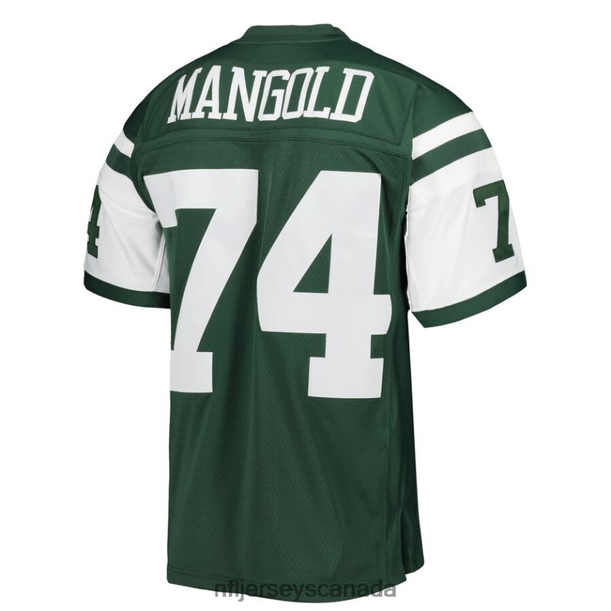 Men New York Jets Nick Mangold Mitchell  Ness Green 2006 Legacy Replica Jersey Clothing NFL TBXFR61850