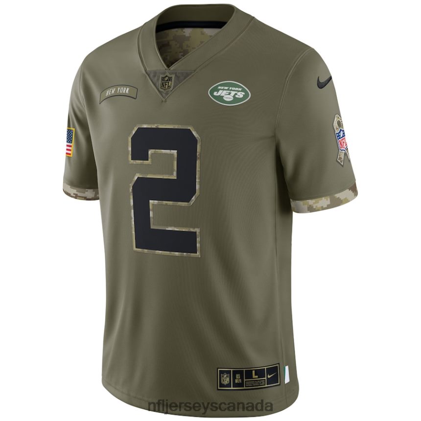 Men New York Jets Nike Olive 2022 Salute To Service Limited Jersey Clothing NFL TBXFR62195
