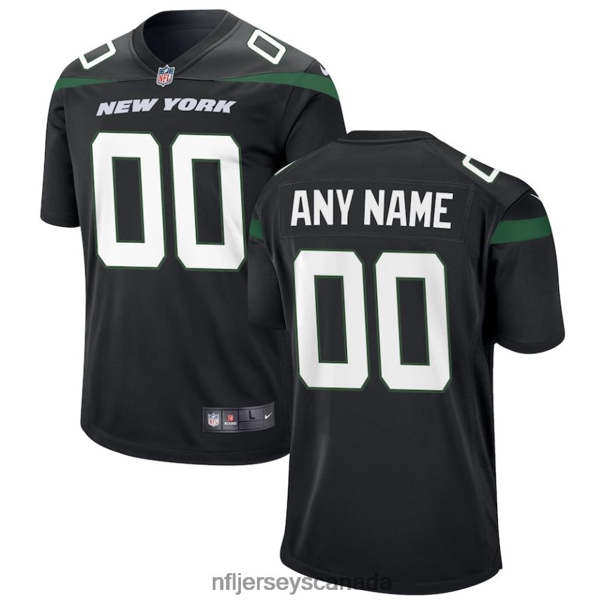 Men New York Jets Nike Stealth Black Alternate Custom Game Jersey Clothing NFL TBXFR642