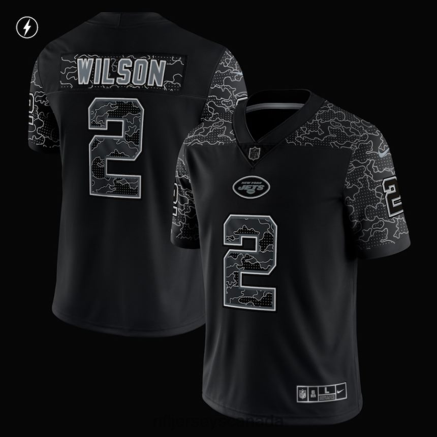 Men New York Jets Zach Wilson Nike Black RFLCTV Limited Jersey Clothing NFL TBXFR63618