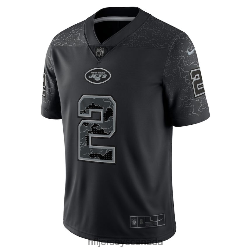 Men New York Jets Zach Wilson Nike Black RFLCTV Limited Jersey Clothing NFL TBXFR63618