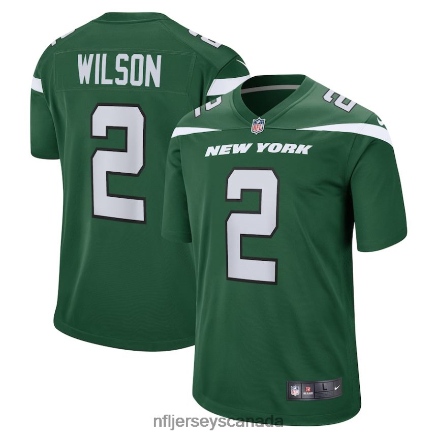 Men New York Jets Zach Wilson Nike Gotham Green Game Jersey Clothing NFL TBXFR63026