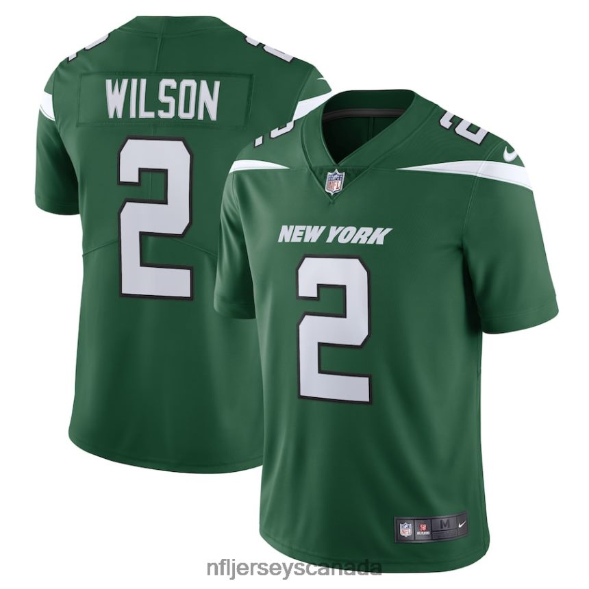 Men New York Jets Zach Wilson Nike Gotham Green Vapor Limited Jersey Clothing NFL TBXFR62910