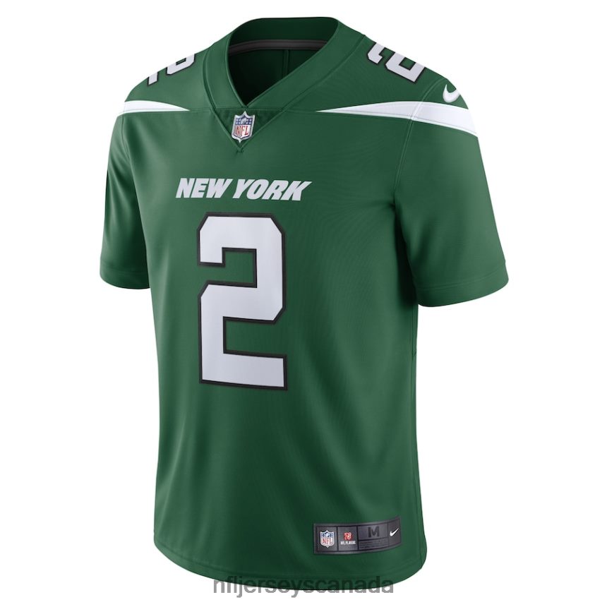 Men New York Jets Zach Wilson Nike Gotham Green Vapor Limited Jersey Clothing NFL TBXFR62910