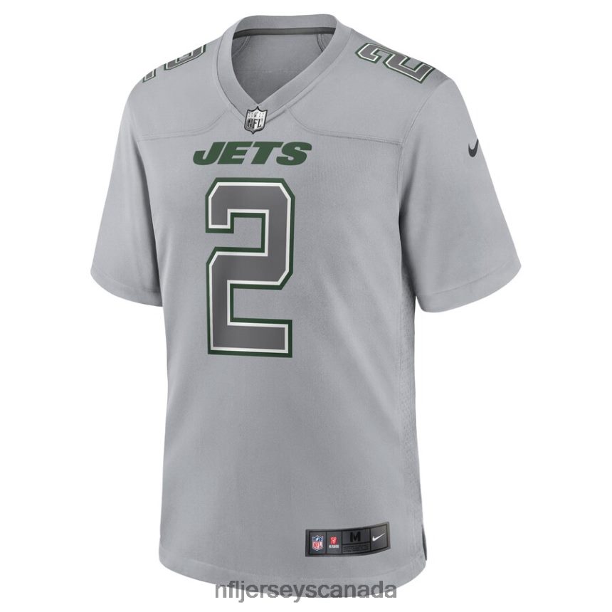 Men New York Jets Zach Wilson Nike Gray Atmosphere Fashion Game Jersey Clothing NFL TBXFR63603
