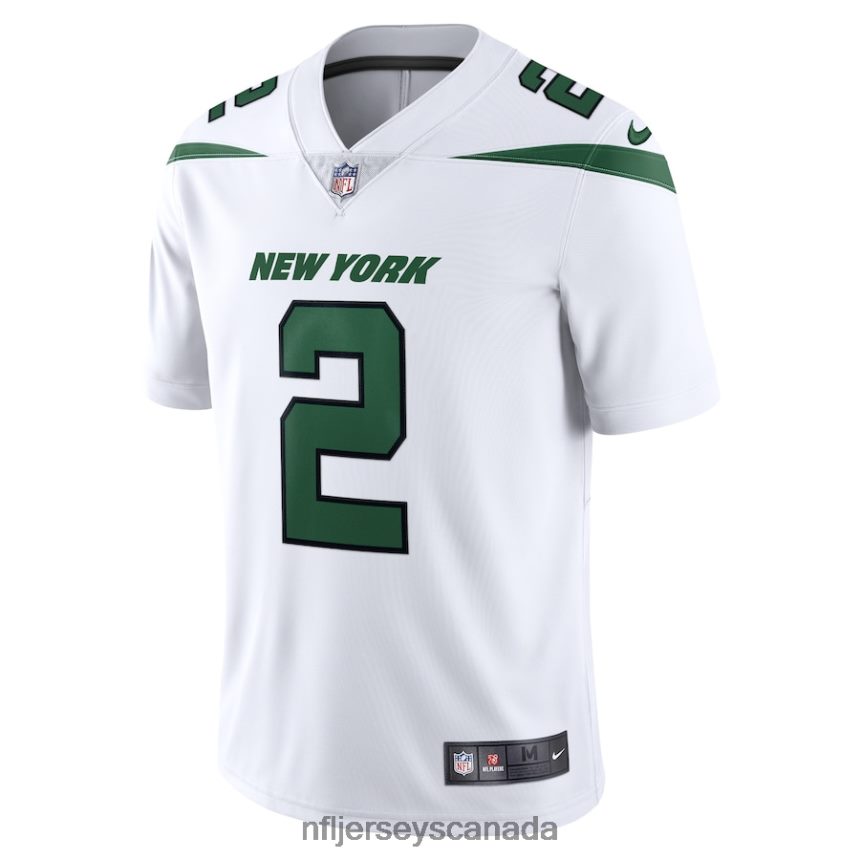 Men New York Jets Zach Wilson Nike Spotlight White Vapor Limited Jersey Clothing NFL TBXFR62909