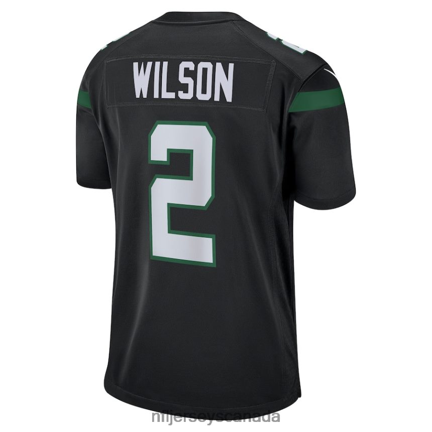 Men New York Jets Zach Wilson Nike Stealth Black Game Jersey Clothing NFL TBXFR63213