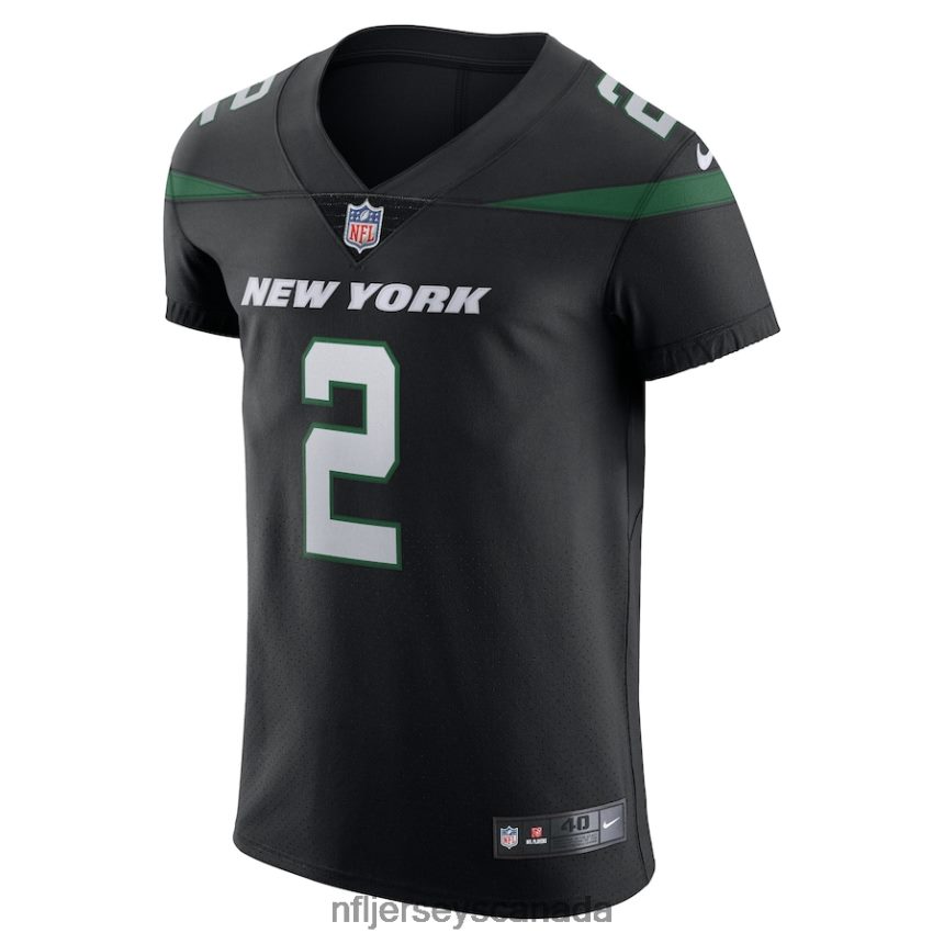 Men New York Jets Zach Wilson Nike Stealth Black Vapor Elite Jersey Clothing NFL TBXFR64841