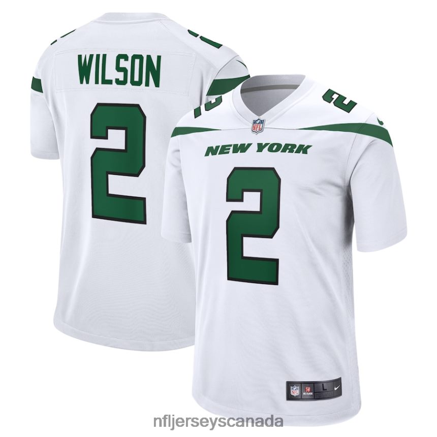 Men New York Jets Zach Wilson Nike White Game Jersey Clothing NFL TBXFR63025