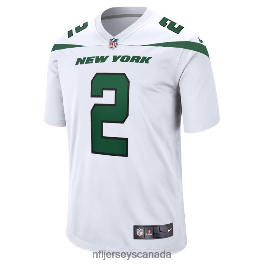 Men New York Jets Zach Wilson Nike White Game Jersey Clothing NFL TBXFR63025