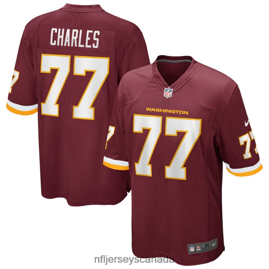 Men Nike Saahdiq Charles Washington Football Team Burgundy Game Player Jersey Clothing NFL TBXFR64786