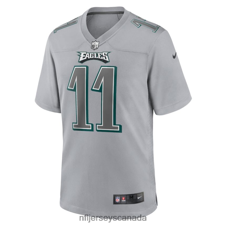 Men Philadelphia Eagles AJ Brown Nike Gray Atmosphere Fashion Game Jersey Clothing NFL TBXFR6721