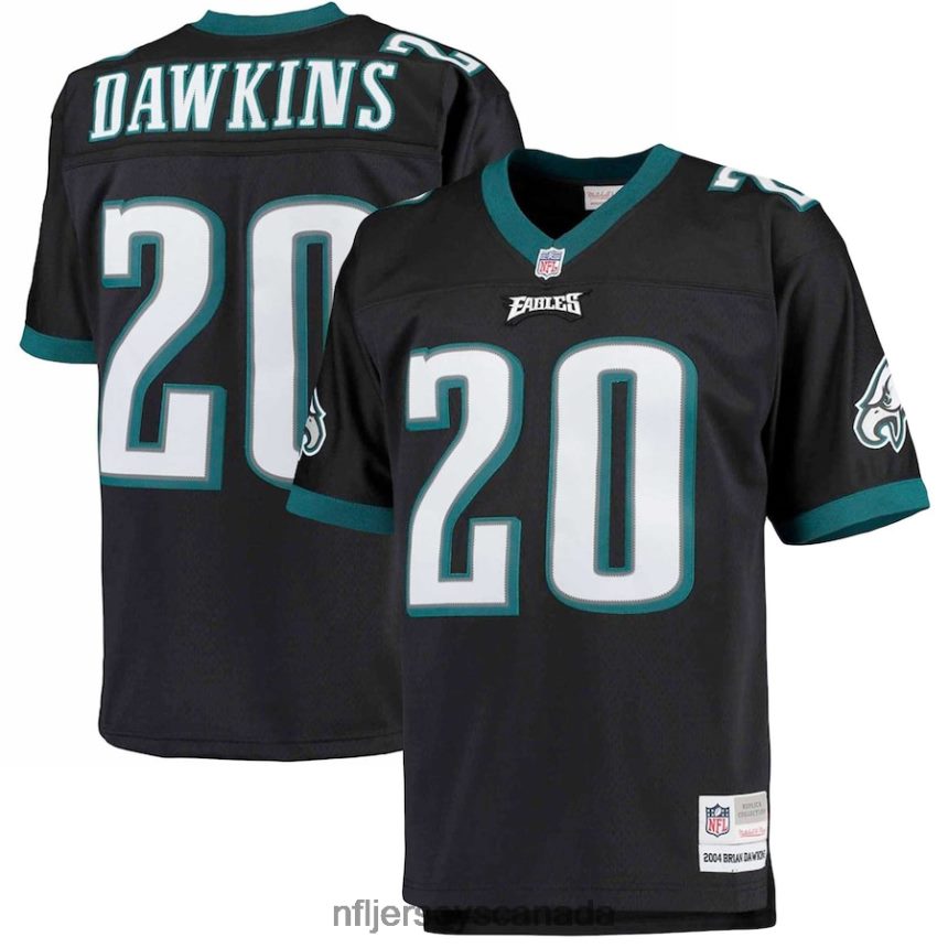 Men Philadelphia Eagles Brian Dawkins Mitchell  Ness Black Big  Tall 2004 Retired Player Replica Jersey Clothing NFL TBXFR6970