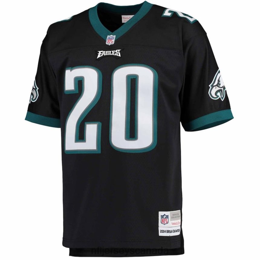Men Philadelphia Eagles Brian Dawkins Mitchell  Ness Black Big  Tall 2004 Retired Player Replica Jersey Clothing NFL TBXFR6970
