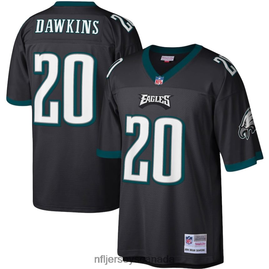 Men Philadelphia Eagles Brian Dawkins Mitchell  Ness Black Legacy Replica Jersey Clothing NFL TBXFR6411