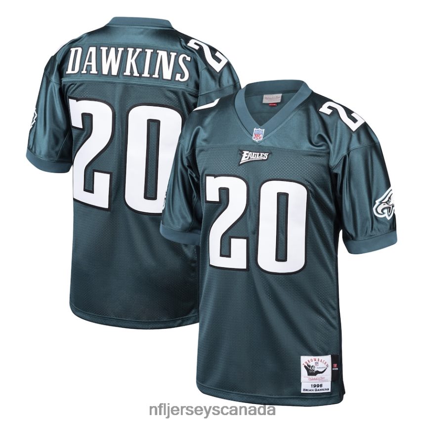 Men Philadelphia Eagles Brian Dawkins Mitchell  Ness Midnight Green 1996 Authentic Throwback Retired Player Jersey Clothing NFL TBXFR62301