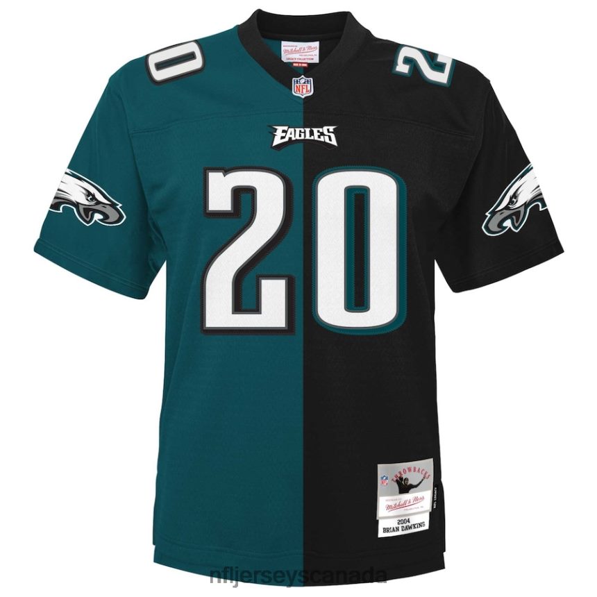 Men Philadelphia Eagles Brian Dawkins Mitchell  Ness Midnight Green/Black 2004 Split Legacy Replica Jersey Clothing NFL TBXFR6715