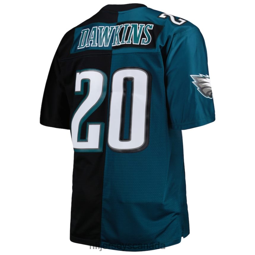 Men Philadelphia Eagles Brian Dawkins Mitchell  Ness Midnight Green/Black Big  Tall Split Legacy Retired Player Replica Jersey Clothing NFL TBXFR61398