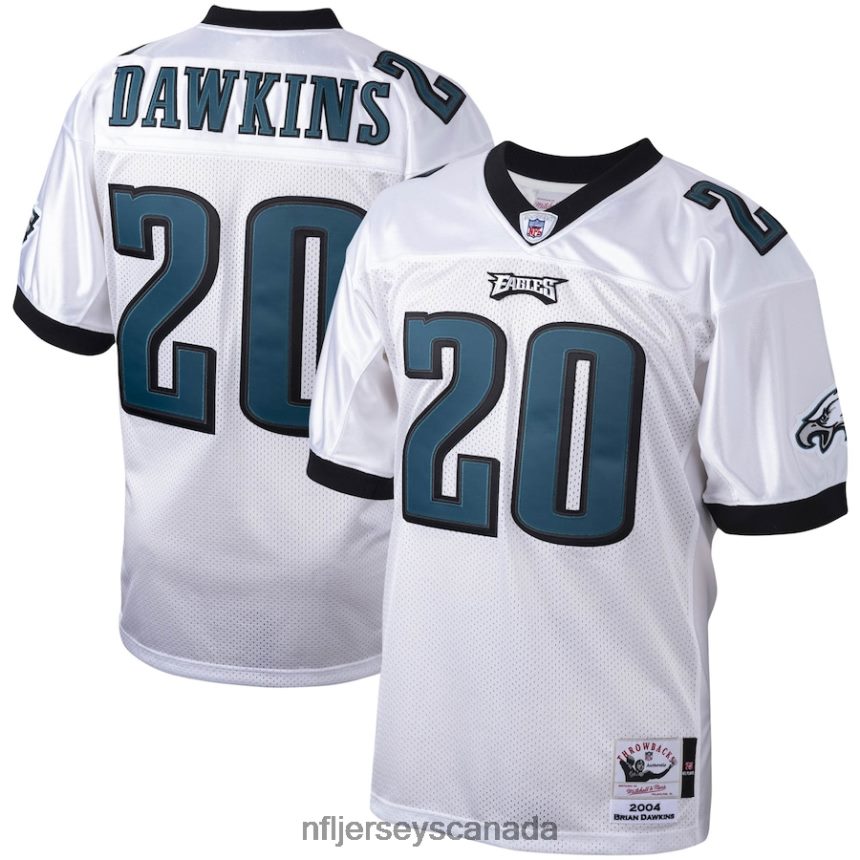 Men Philadelphia Eagles Brian Dawkins Mitchell  Ness White 2004 Authentic Throwback Retired Player Jersey Clothing NFL TBXFR62294