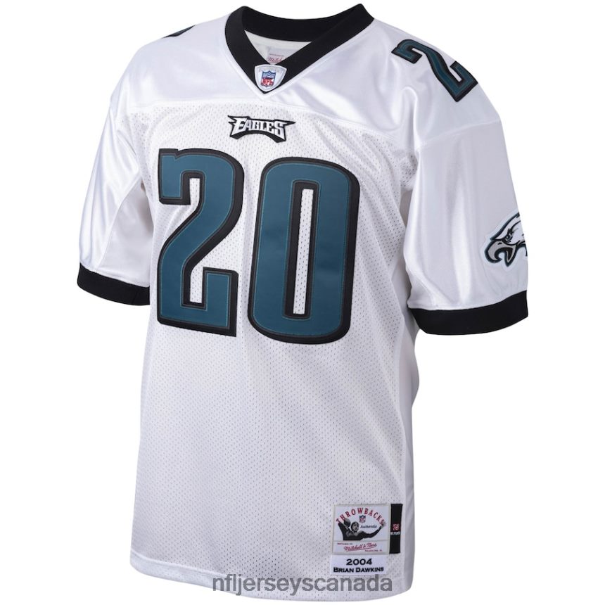 Men Philadelphia Eagles Brian Dawkins Mitchell  Ness White 2004 Authentic Throwback Retired Player Jersey Clothing NFL TBXFR62294