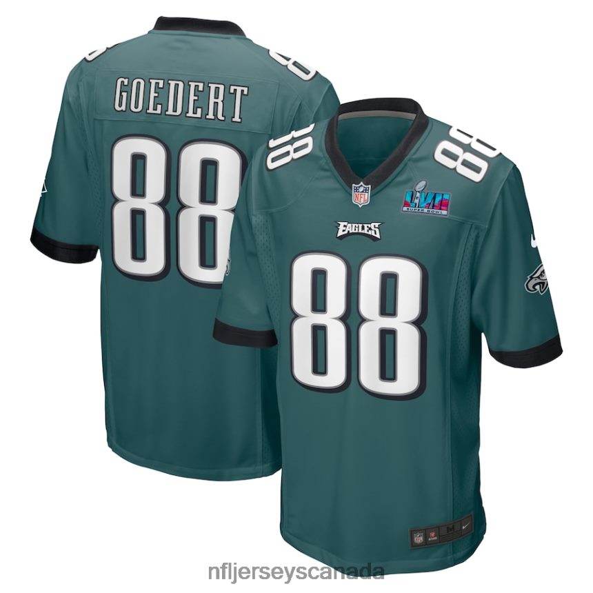Men Philadelphia Eagles Dallas Goedert Nike Midnight Green Super Bowl LVII Patch Game Jersey Clothing NFL TBXFR63079