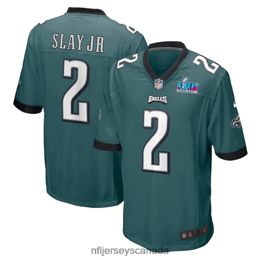 Men Philadelphia Eagles Darius Slay Jr Nike Midnight Green Super Bowl LVII Patch Game Jersey Clothing NFL TBXFR66997