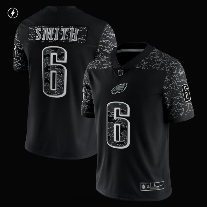 Men Philadelphia Eagles DeVonta Smith Nike Black RFLCTV Limited Jersey Clothing NFL TBXFR62181