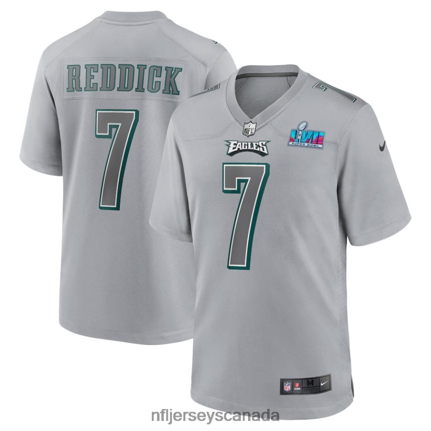 Men Philadelphia Eagles Haason Reddick Nike Gray Super Bowl LVII Patch Atmosphere Fashion Game Jersey Clothing NFL TBXFR6663