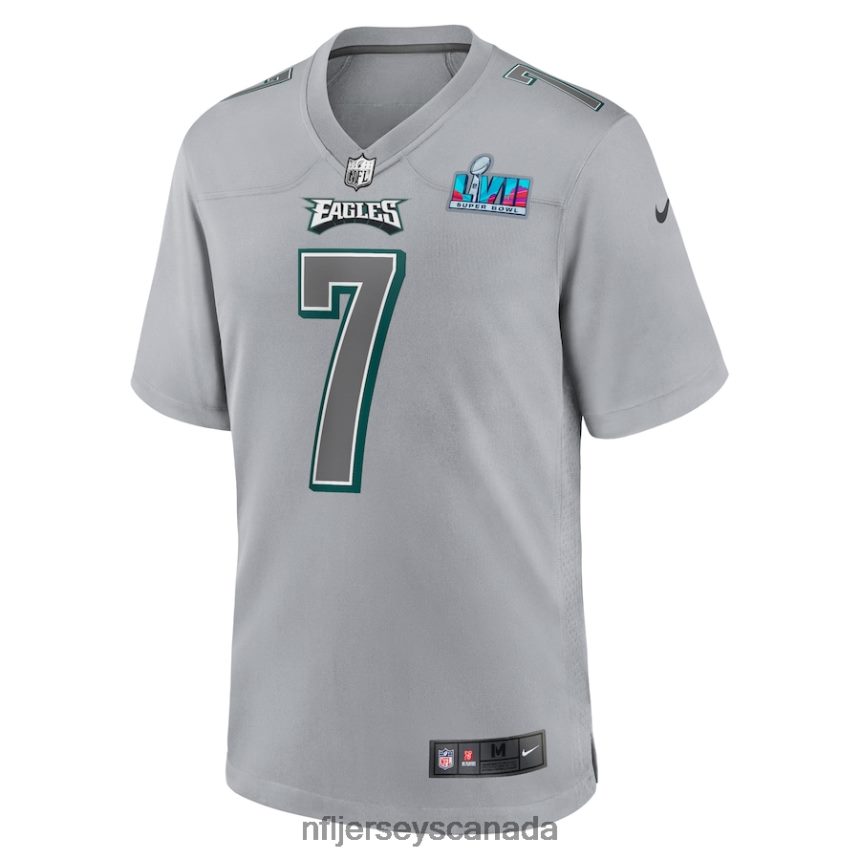 Men Philadelphia Eagles Haason Reddick Nike Gray Super Bowl LVII Patch Atmosphere Fashion Game Jersey Clothing NFL TBXFR6663