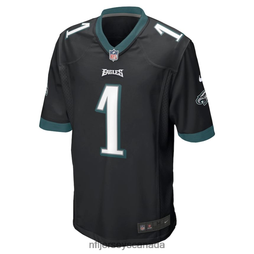 Men Philadelphia Eagles Jalen Hurts Nike Black Game Jersey Clothing NFL TBXFR69
