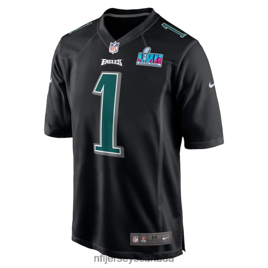 Men Philadelphia Eagles Jalen Hurts Nike Black Super Bowl LVII Patch Fashion Game Jersey Clothing NFL TBXFR654