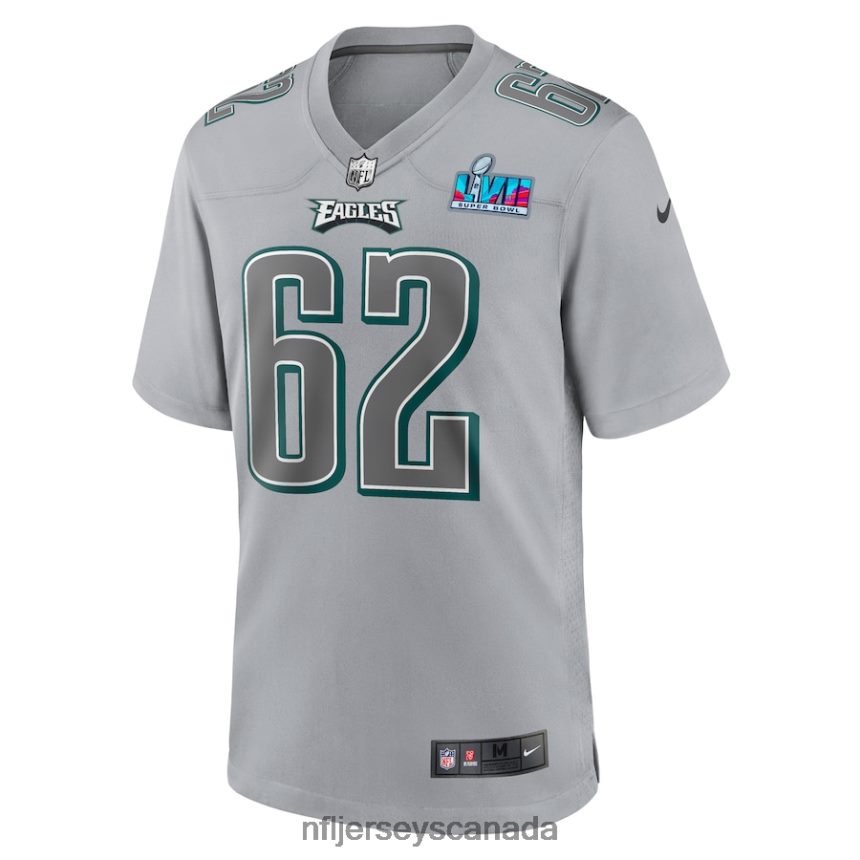 Men Philadelphia Eagles Jason Kelce Nike Gray Super Bowl LVII Patch Atmosphere Fashion Game Jersey Clothing NFL TBXFR673