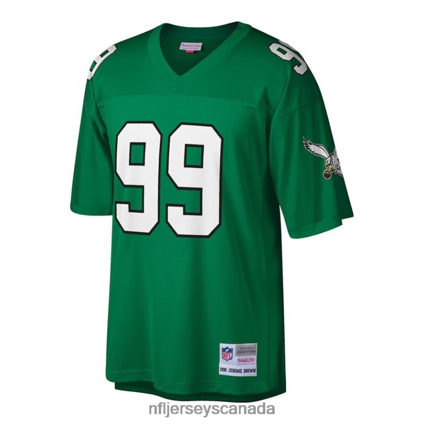 Men Philadelphia Eagles Jerome Brown Mitchell  Ness Kelly Green Big  Tall 1990 Retired Player Replica Jersey Clothing NFL TBXFR62516