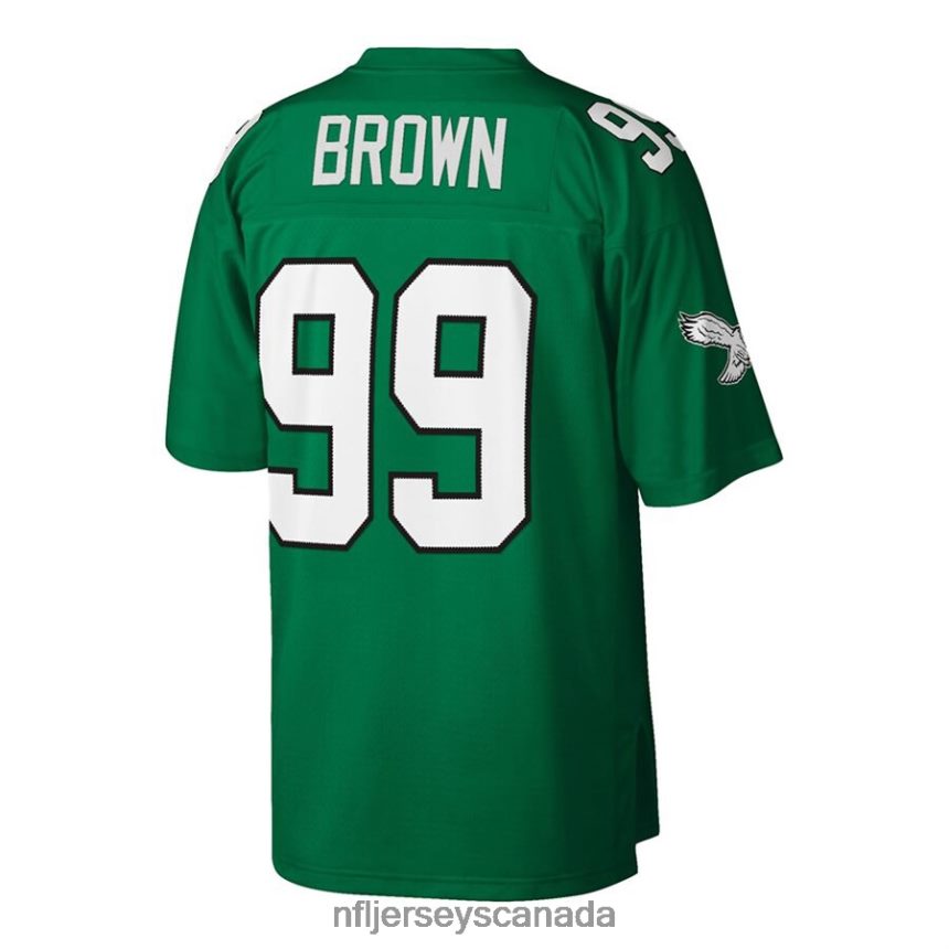Men Philadelphia Eagles Jerome Brown Mitchell  Ness Kelly Green Big  Tall 1990 Retired Player Replica Jersey Clothing NFL TBXFR62516