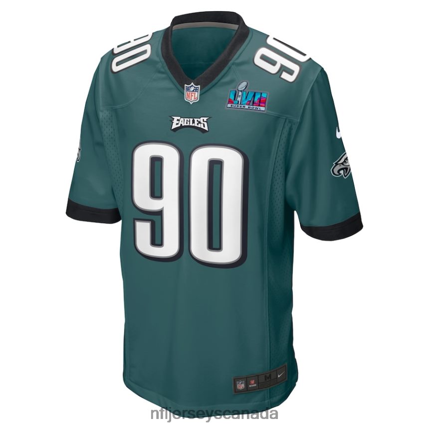 Men Philadelphia Eagles Jordan Davis Nike Midnight Green Super Bowl LVII Patch Game Jersey Clothing NFL TBXFR61255