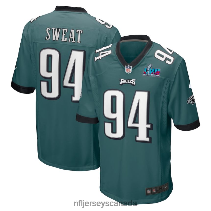 Men Philadelphia Eagles Josh Sweat Nike Midnight Green Super Bowl LVII Patch Game Jersey Clothing NFL TBXFR6707