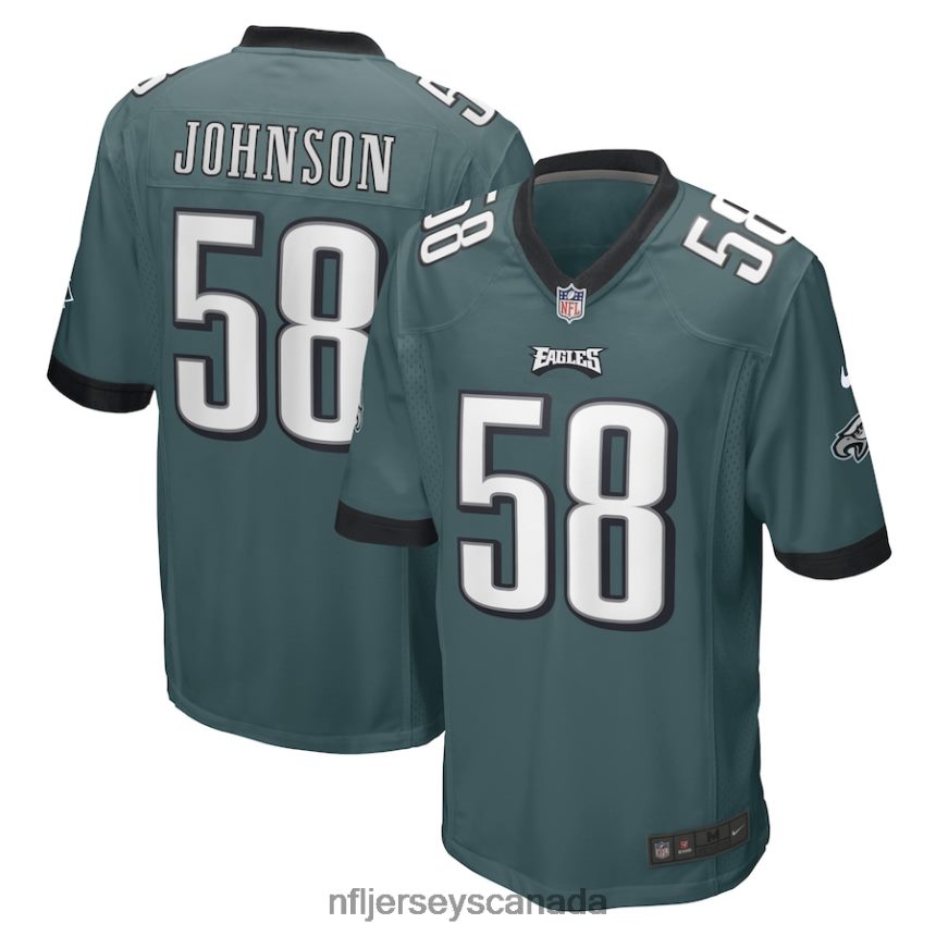 Men Philadelphia Eagles Kyron Johnson Nike Midnight Green Game Player Jersey Clothing NFL TBXFR66629