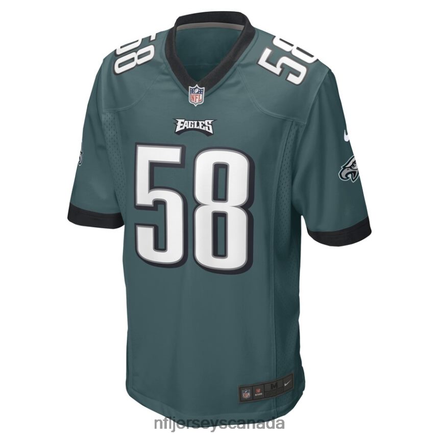Men Philadelphia Eagles Kyron Johnson Nike Midnight Green Game Player Jersey Clothing NFL TBXFR66629