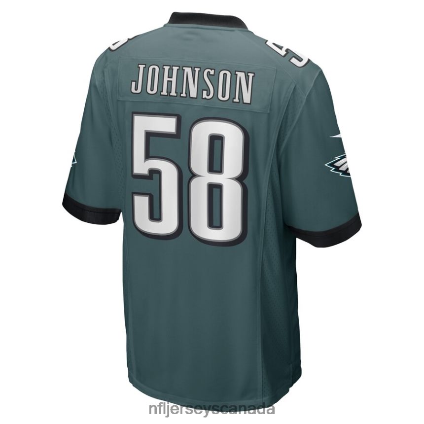 Men Philadelphia Eagles Kyron Johnson Nike Midnight Green Game Player Jersey Clothing NFL TBXFR66629