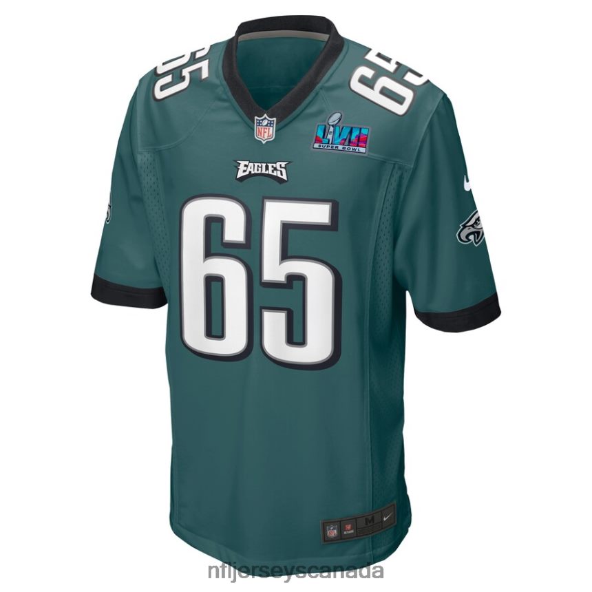 Men Philadelphia Eagles Lane Johnson Nike Midnight Green Super Bowl LVII Patch Game Jersey Clothing NFL TBXFR6320